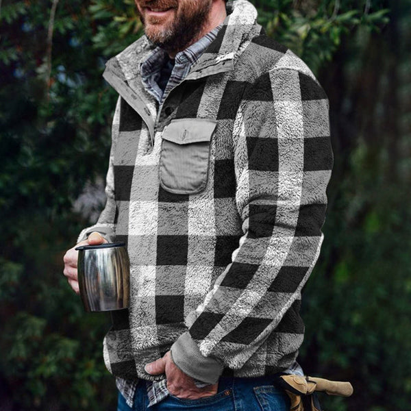 Romanado Fleece Jacket Cow Print Button Jacket Houndstooth Jacket Funny Gifts