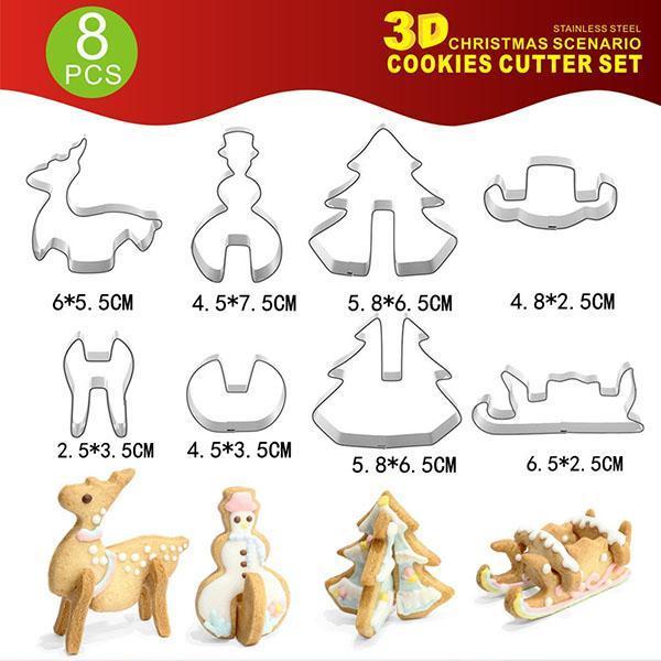 Christmas 3D Cookie Mold Set