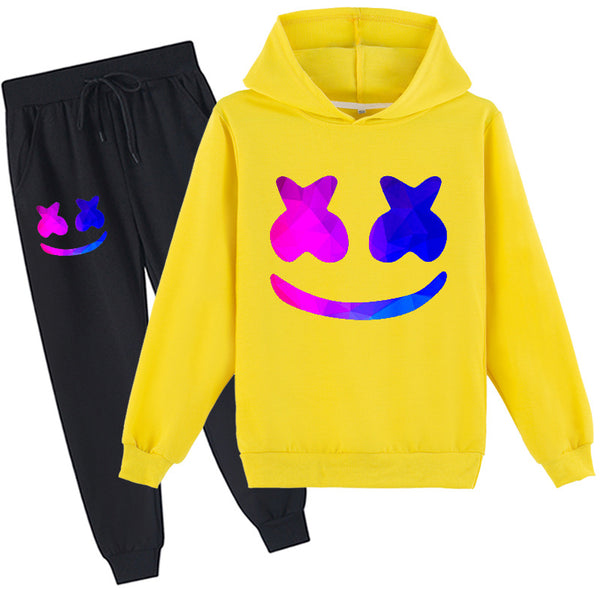 Kids DJ Marshmallow Hoodie and Pants Halloween Cosplay Outfit For Boys and Girls