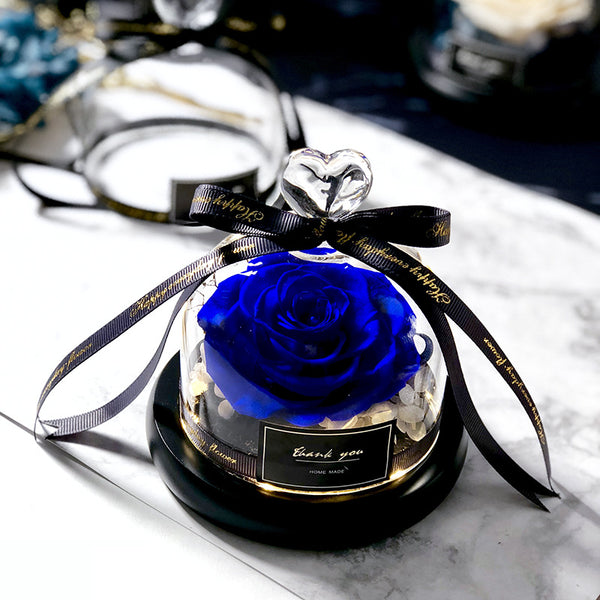Forever rose flower in flask led glass dome valentines day gift