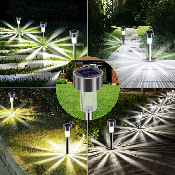 Solar Garden Lights Outdoor, Upgraded Solar Powered Lights LED Outside Waterproof Lamps with Star Pattern for Garden Path Yard, 12 Pack