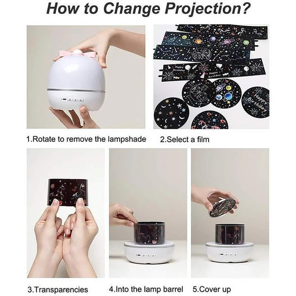 Starry Sky Lamp, 360 Rotation Starry Sky Xmas Projector