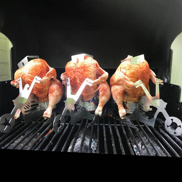 Portable Beer Chicken Stand - American Motorcycle BBQ