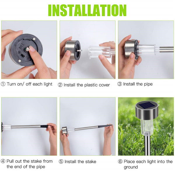Solar Garden Lights Outdoor, Upgraded Solar Powered Lights LED Outside Waterproof Lamps with Star Pattern for Garden Path Yard, 12 Pack
