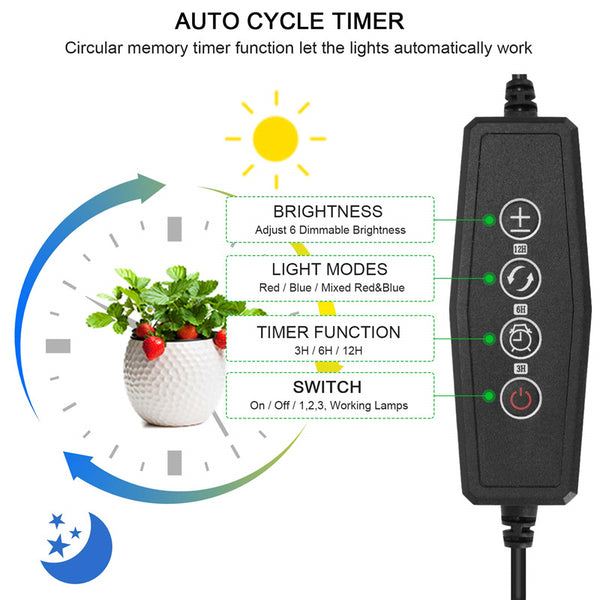 Grow Lights Plant Light for Indoor Plants Lamps Auto ON/Off Timer LED Grow Light