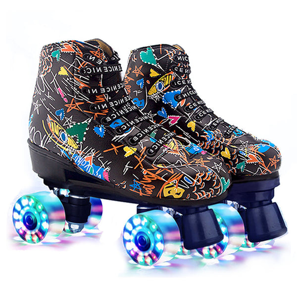Colorful Graffiti Roller Skates