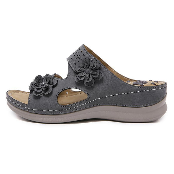 Women's Flower Decoration Wedge Sandals