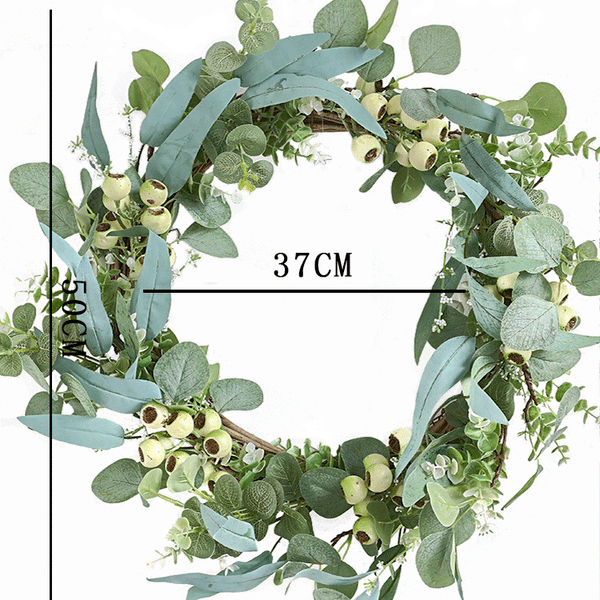 Mixed Berries Greens Faux Eucalyptus Wreath