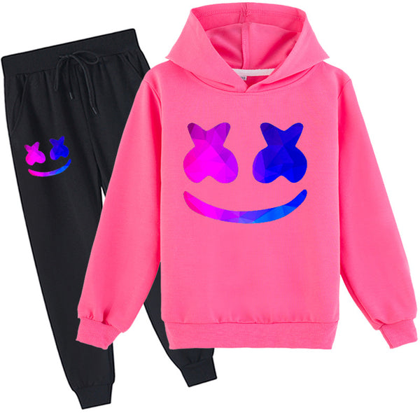 Kids DJ Marshmallow Hoodie and Pants Halloween Cosplay Outfit For Boys and Girls