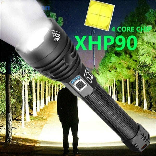 Powerful Flashlight, Outdoor Waterproof Flashlight, High Lumens Turn on Flashlight
