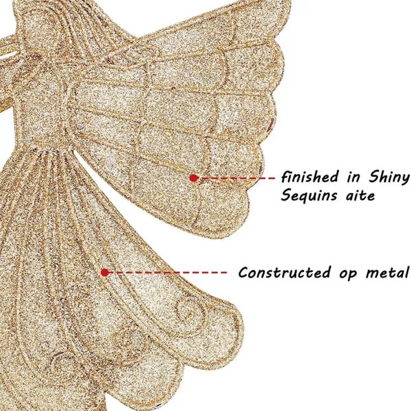 10 Angel Christmas Tree Topper with 3D LED Rotating Projector