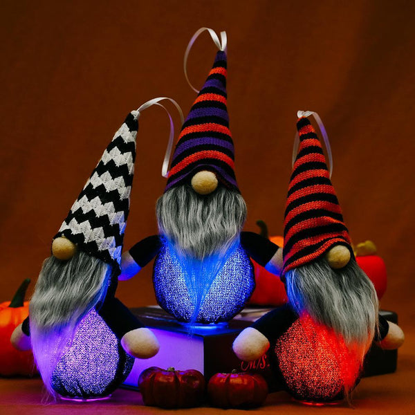 Halloween Gnome Hanging With Lights For Holiday Decoration