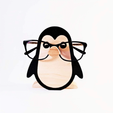 Penguin Glasses Stand Desk organizer Desk accessory Wood Gift for her