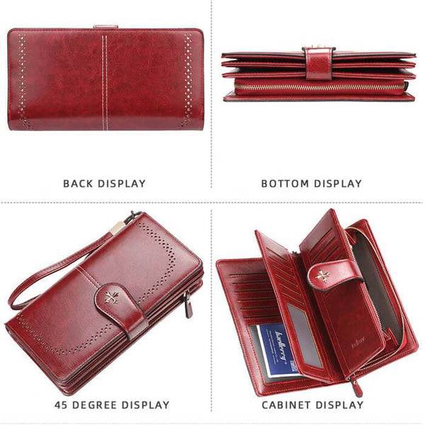 Leather Wallets Large Capacity Purses Card Holder Clucth Bag