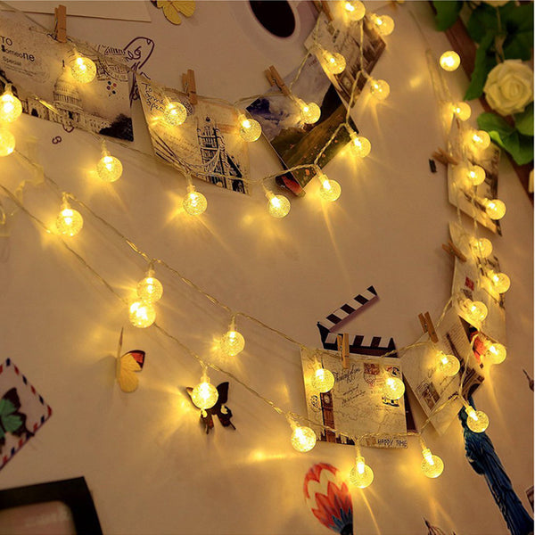 5M 7M 10M Solar Crystal Ball Lamp, LED String Lights Flash Waterproof Fairy  For Outdoor Garden Decoration
