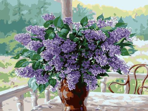 Paint by Numbers Kit for Adults by Alto Crafto - Lilac flower
