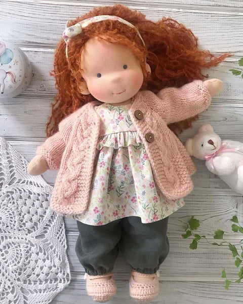 Waldorf doll with big set of clothes