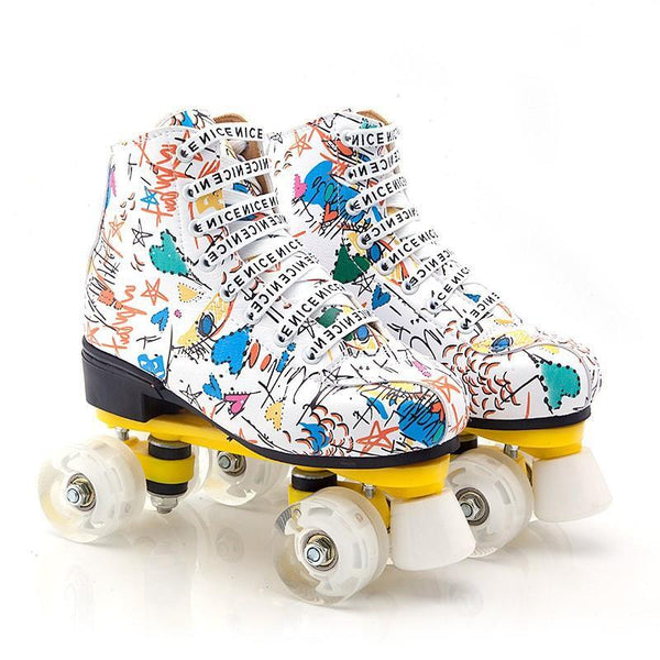 Colorful Graffiti Roller Skates