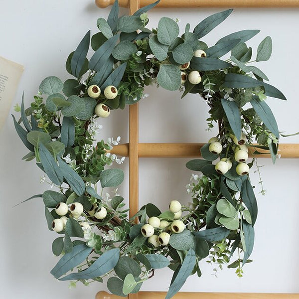 Mixed Berries Greens Faux Eucalyptus Wreath