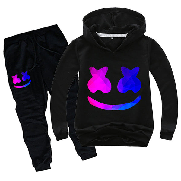 Kids DJ Marshmallow Hoodie and Pants Halloween Cosplay Outfit For Boys and Girls