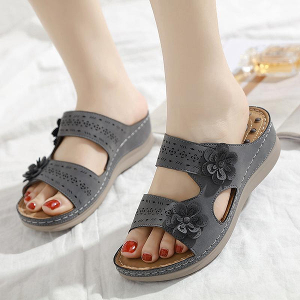 Women's Flower Decoration Wedge Sandals