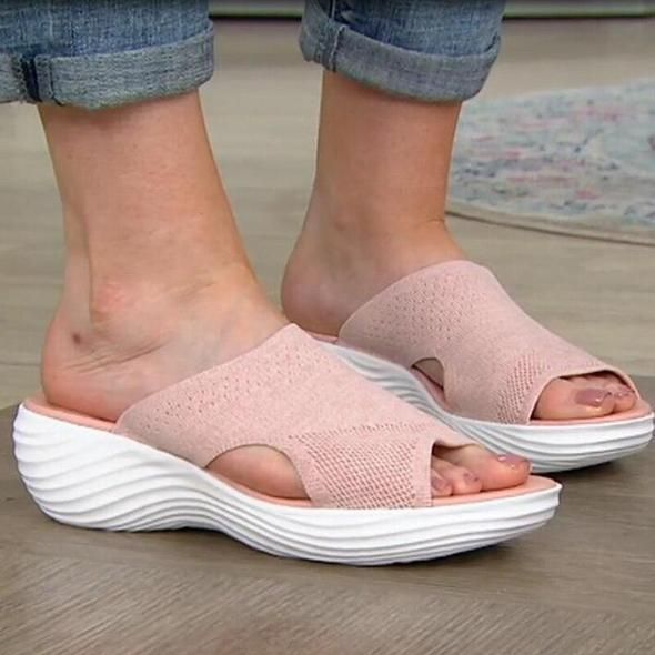 Stretch Orthotic Slide Sandals, Knitted Sports Corrective Sandals