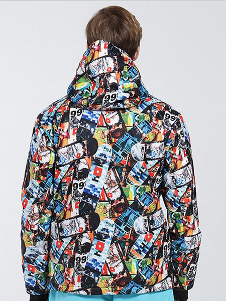 Men's High Windproof Technology Colorfull Printed Snowboard&Ski Jacket Wear