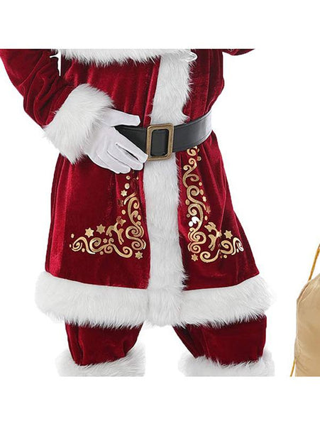 Deluxe Father Christmas & Halloween Outfit Santa Costume For Kids