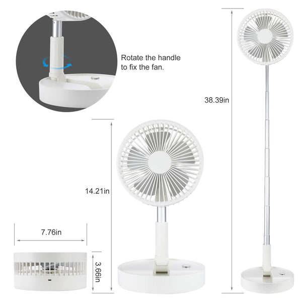 Foldable mini shaking head fan humidifier