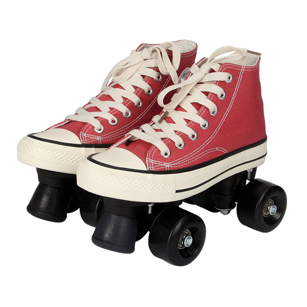 White Canvas Roller Skates