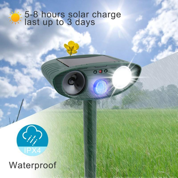 Ultrasonic Dog Repeller Solar Powered - Get Rid of Dog in 48 Hours