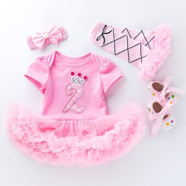 Flower Girl Tutu Dress for Toddler Baby Girl 1st Birthday Party Wedding Party 0-24M