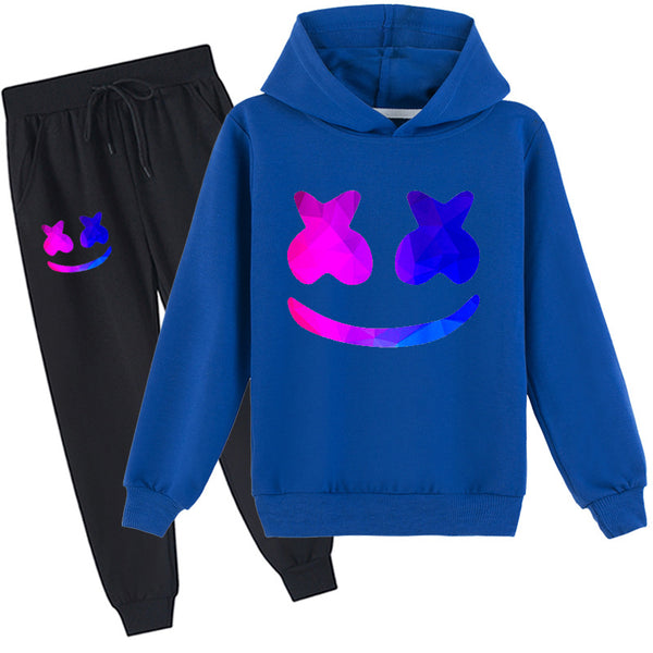 Kids DJ Marshmallow Hoodie and Pants Halloween Cosplay Outfit For Boys and Girls