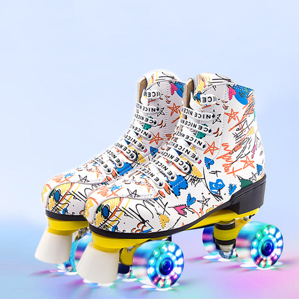 Colorful Graffiti Roller Skates