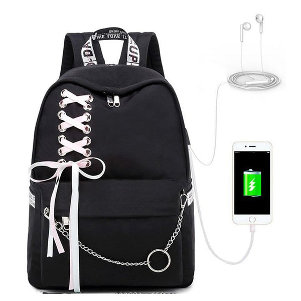 Girl Schoolbag Female Students Laptop Backpack Kids School Bags For Teenage Girls Women Gray Backpacks