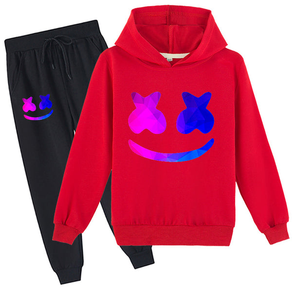 Kids DJ Marshmallow Hoodie and Pants Halloween Cosplay Outfit For Boys and Girls