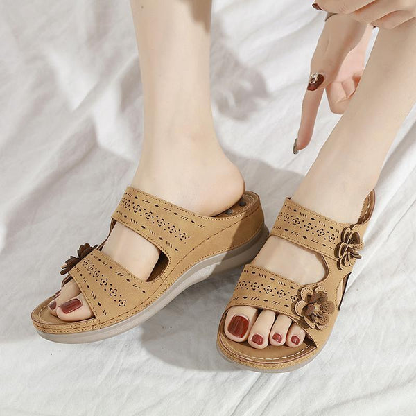 Women's Flower Decoration Wedge Sandals