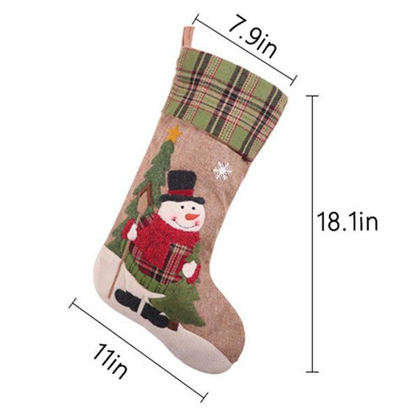 Christmas Stocking Decorations Bag Santa Snowman Christmas Tree Hanging Candy Gift Bags