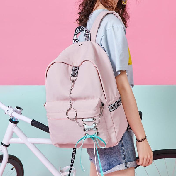 Girl Schoolbag Female Students Laptop Backpack Kids School Bags For Teenage Girls Women Gray Backpacks