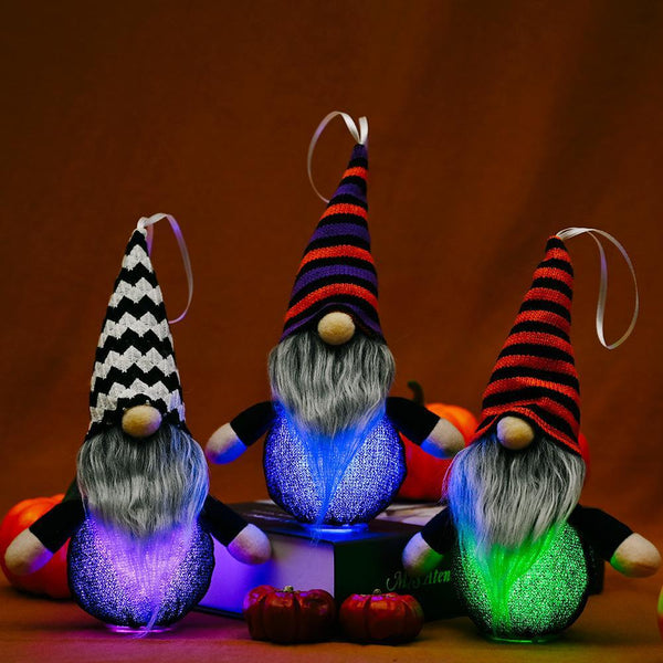 Halloween Gnome Hanging With Lights For Holiday Decoration