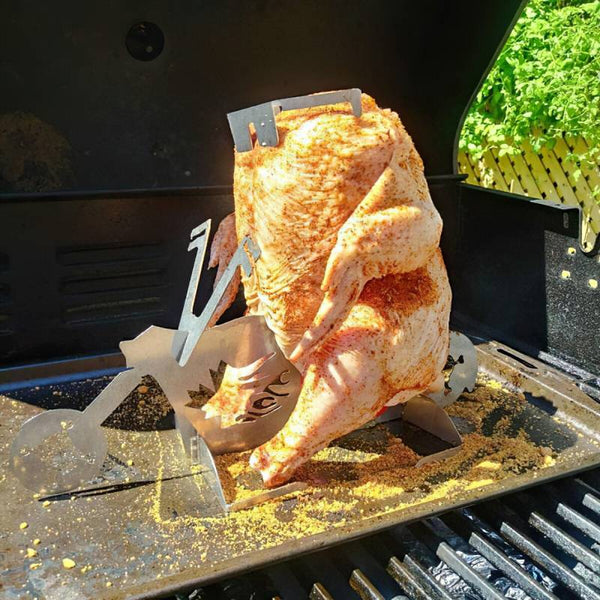 Portable Beer Chicken Stand - American Motorcycle BBQ