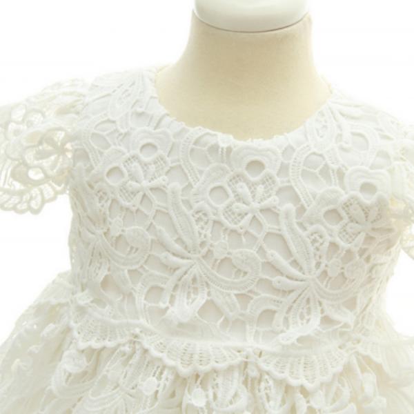 New Infant Girl & Toodler Christening Baptism Formal Dress with Bonnet