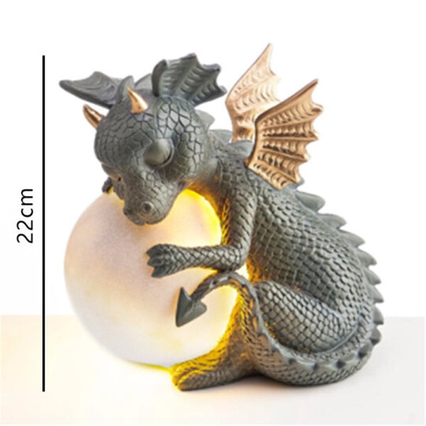 Garden Dragon Meditated Statue Inner Peace Garden  Decorative Lamp