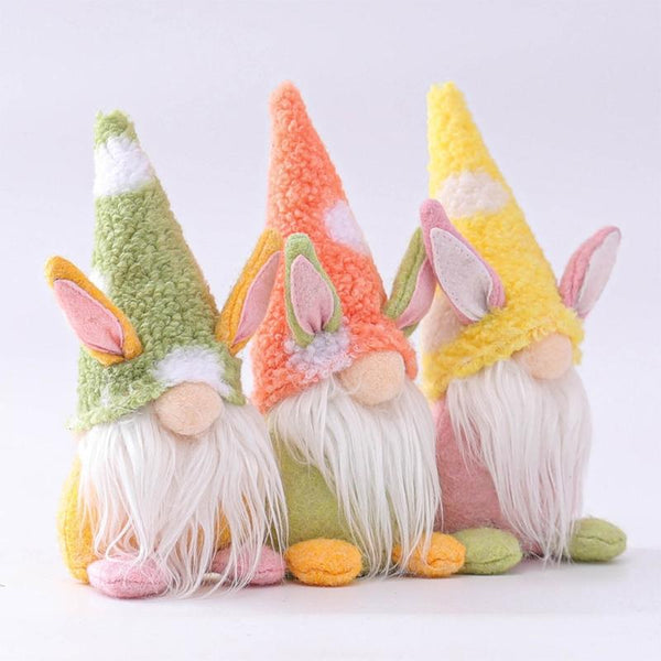 Spring Plush Bunny Gnome Doll For Easter Gift