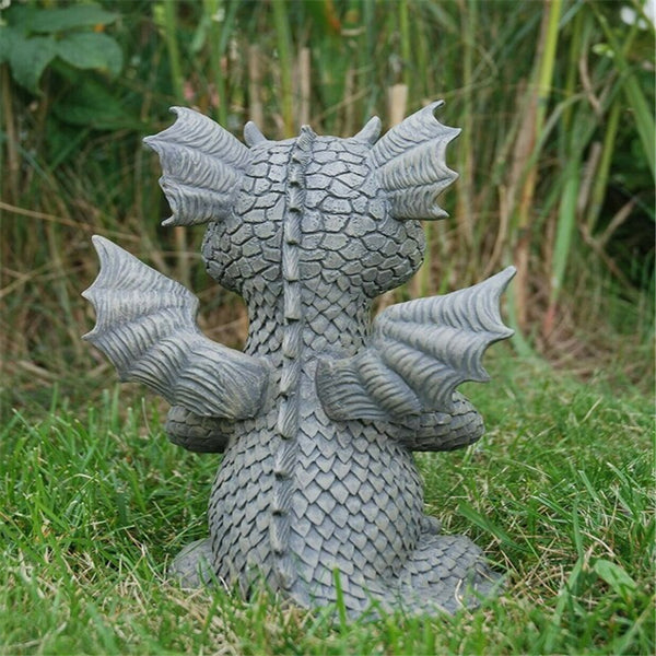 Garden Dragon Meditated Statue Inner Peace Garden  Decorative Lamp