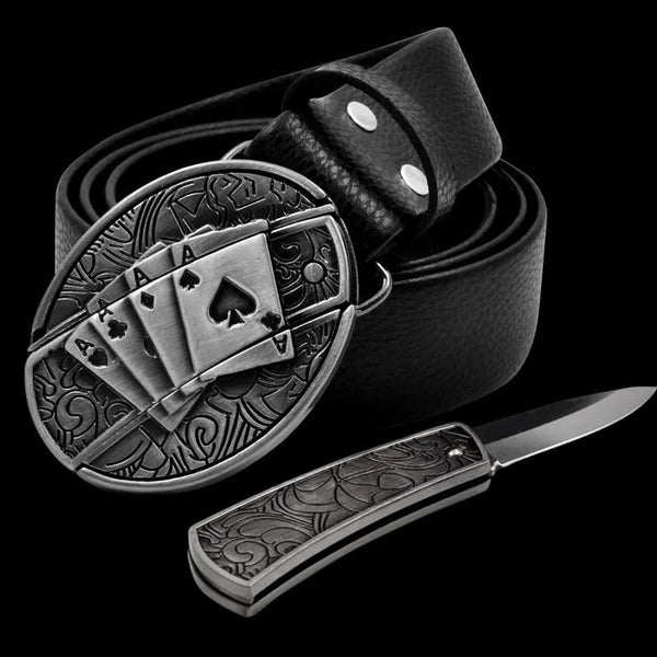 Fashion Punk Men's Genuine Leather Belt