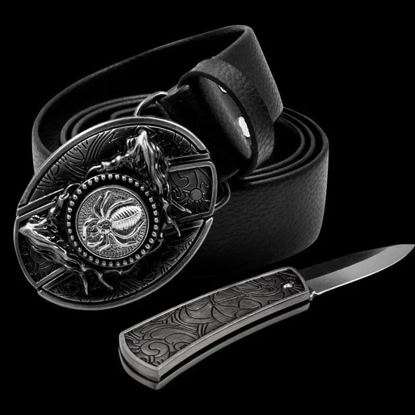Fashion Punk Men's Genuine Leather Belt