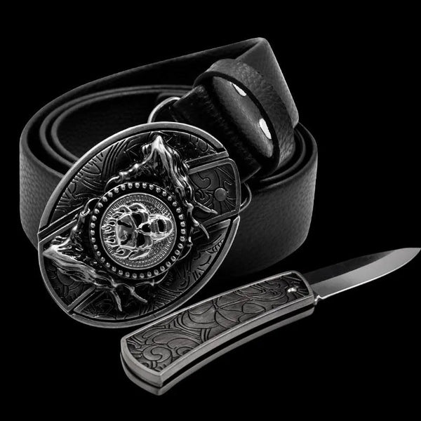Fashion Punk Men's Genuine Leather Belt