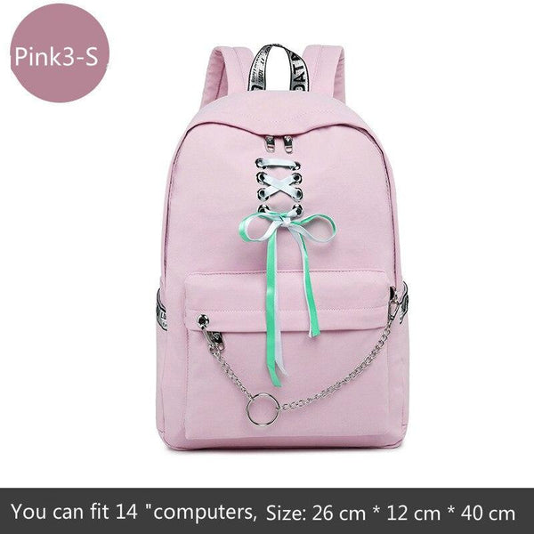 Girl Schoolbag Female Students Laptop Backpack Kids School Bags For Teenage Girls Women Gray Backpacks