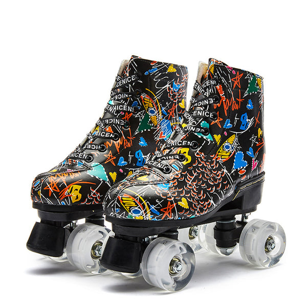 Colorful Graffiti Roller Skates